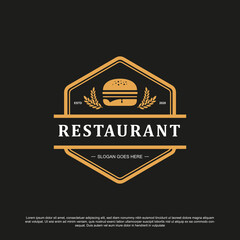 Vintage burger logo design vector. Burger logo for your brand or product 