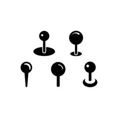 Pin set icon isolated on white background