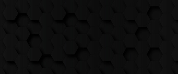 Hexagon concept design abstract technology geometry pattern background vector EPS, Abstract Black hexagon concept background,	
