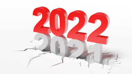 Happy New Year Background. Start to 2022. 3D illustration