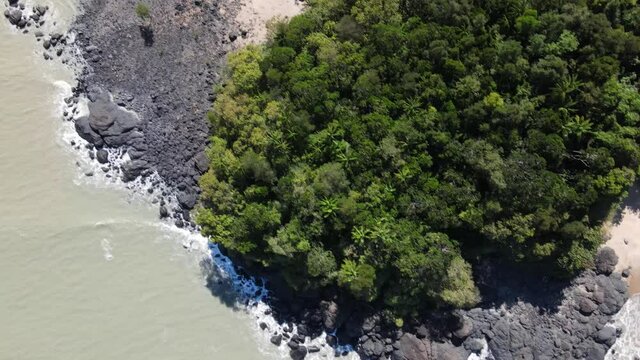 The Telok Teluk Melano Coastline and Serabang Beach at the most southern tip of the Tanjung Datu part of Sarawak and Borneo Island