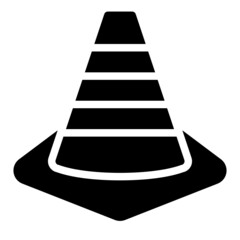 traffic cone solid style vector