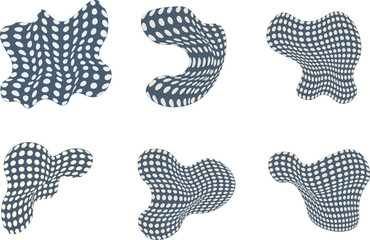 floating wave shape with dots texture set