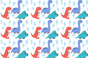 seamless pattern with dinosau