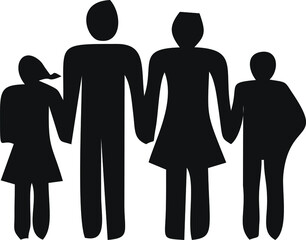 silhouette of a family.