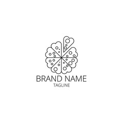 Fototapeta premium The line logo design template that forms the pizza combined with a simple and elegant heart, fits perfectly as the identity of a pizza brand or Italian restaurant.
