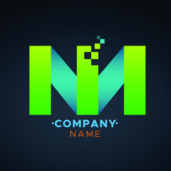 colorful letter M I Vector logo for Business Company, Brand Logo