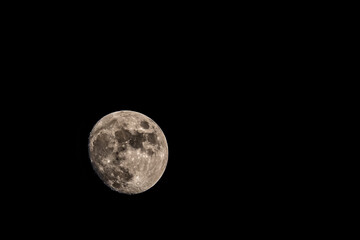 Moon in the black sky