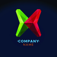 3d Letter X logo vector design with simple and modern colorful style. Illustration Of 3d Letter X for technology company