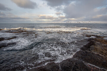 sunset over the barents sea