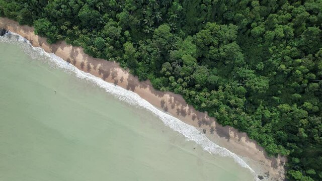 The Telok Teluk Melano Coastline and Serabang Beach at the most southern tip of the Tanjung Datu part of Sarawak and Borneo Island