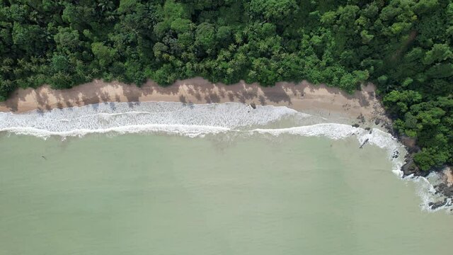 The Telok Teluk Melano Coastline and Serabang Beach at the most southern tip of the Tanjung Datu part of Sarawak and Borneo Island