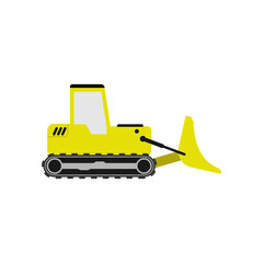 Bulldozer icon design template vector isolated illustration