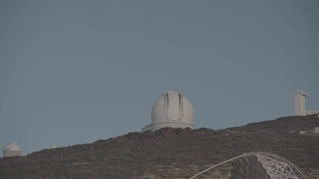 Observatorio del Roque de los Muchachos In La Palma, Canary Islands, Spain. Static Shot