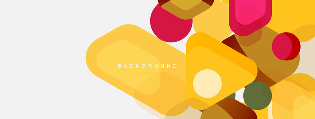 Abstract round geometric shapes and circles background. Trendy techno business template for wallpaper, banner, background or landing