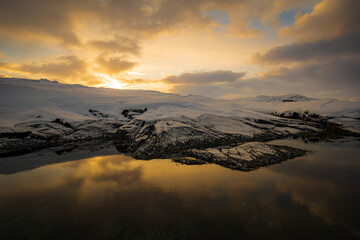 sunset over the lake