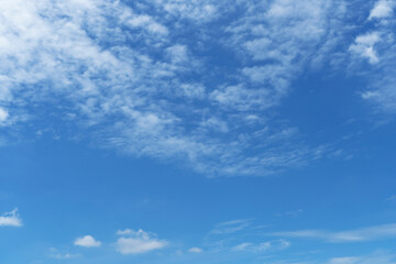 View of dense, heavy, big clouds and blue sky