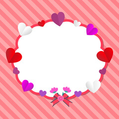 Stylish Valentine day frame with Plaid background. Valentine day  card template design. 