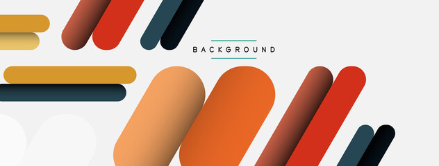 Abstract background. Round shapes, lines compositions on grey backdrop. Vector illustration for wallpaper banner background or landing page