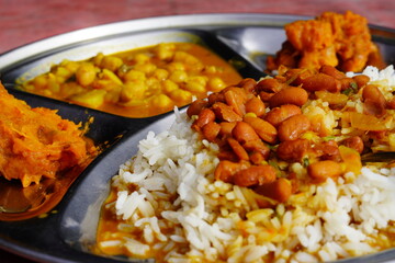 Indian local Food thali at shop