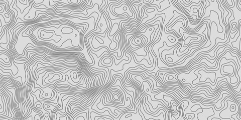 Naklejka premium Vector contour topographic map background. Topography and geography map grid abstract backdrop, Vector illustration of topographic line contour map, black-white design, Luxury black abstract line art.