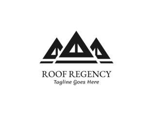 Triangular triangular silhouette as a roof depiction for housing logo