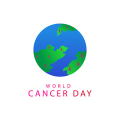 world cancer day with white background