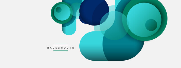 Vector round shapes circles minimal geometric background. Vector illustration for wallpaper banner background or landing page