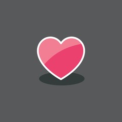 heart icon for games, applications. Cute cartoon buttons design. Isolated vector.