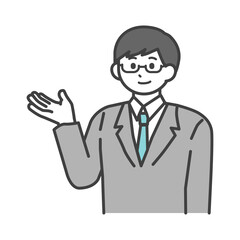 笑っている男性のイラスト素材