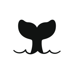Whale tail silhouette simple icon