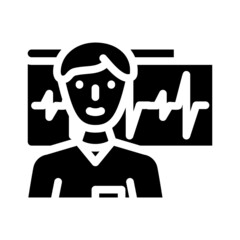 cardiologist doctor glyph icon vector. cardiologist doctor sign. isolated contour symbol black illustration