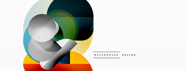 Round triangle shapes lines and circles. Geometric vector illustration for wallpaper banner background or landing page