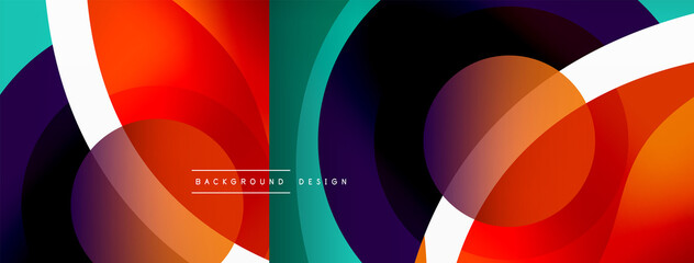 Obraz premium Creative geometric wallpaper. Minimal abstract background. Circle wave and round shapes composition vector illustration for wallpaper banner background or landing page