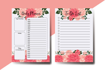Planner To Do List Dahlia Flower Design Template