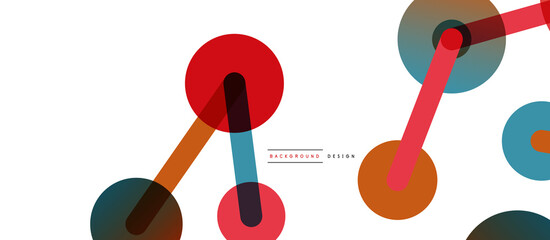 Line points connections geometric abstract background. Circles connected by lines. Trendy techno business template for wallpaper, banner, background or landing