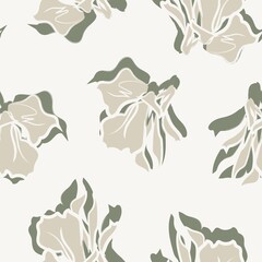 Floral Brush strokes Seamless Pattern Background