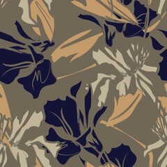 Floral Brush strokes Seamless Pattern Background