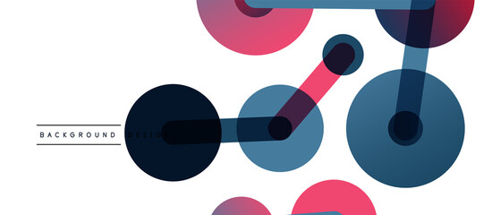 Abstract background. Round dots connected by lines. Trendy techno business template for wallpaper, banner, background or landing