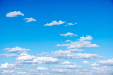 Blue sky with clouds. Nature background.