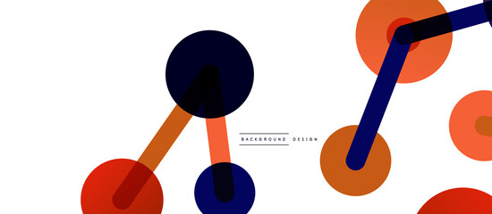 Line points connections geometric abstract background. Circles connected by lines. Trendy techno business template for wallpaper, banner, background or landing