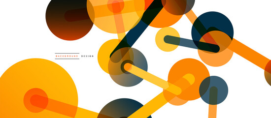 Abstract background. Round dots connected by lines. Trendy techno business template for wallpaper, banner, background or landing