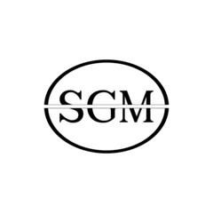 SGM letter logo design with white background in illustrator, vector logo modern alphabet font overlap style. calligraphy designs for logo, Poster, Invitation, etc.	