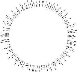 集中線　フレーム枠　白黒　かすれ　手描き