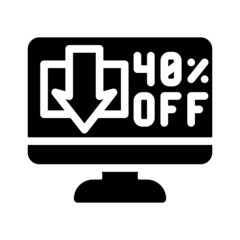 newsletter with promotion and coupon glyph icon vector. newsletter with promotion and coupon sign. isolated contour symbol black illustration