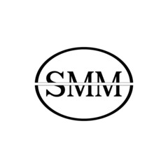 SMM letter logo design with white background in illustrator, vector logo modern alphabet font overlap style. calligraphy designs for logo, Poster, Invitation, etc.	