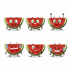 Cartoon character of watermelon gummy candy with smile expression