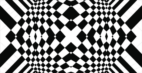 Black-White Optical Illusion For Background. Vector Illustration - obrazy, fototapety, plakaty