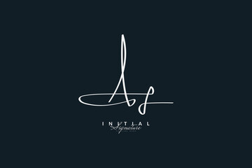 AJ or AF Initial Logo Design with Handwriting Style. AJ or AF Signature Logo or Symbol. Calligraphic lettering