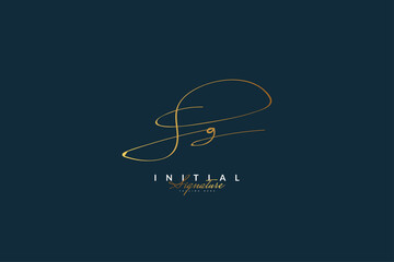 SG Initial Signature Logo or Symbol with Handwriting Style for Wedding, Fashion, Jewelry, Boutique, Botanical, Floral and Business Identity